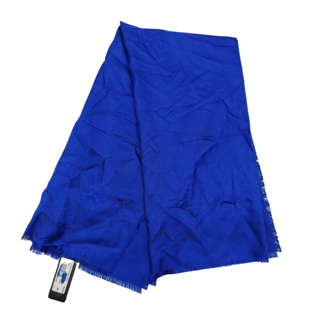 $475 Gianni Versace - Women's Blue Silk Lightweight Medusa Scarf 40" x 38"
